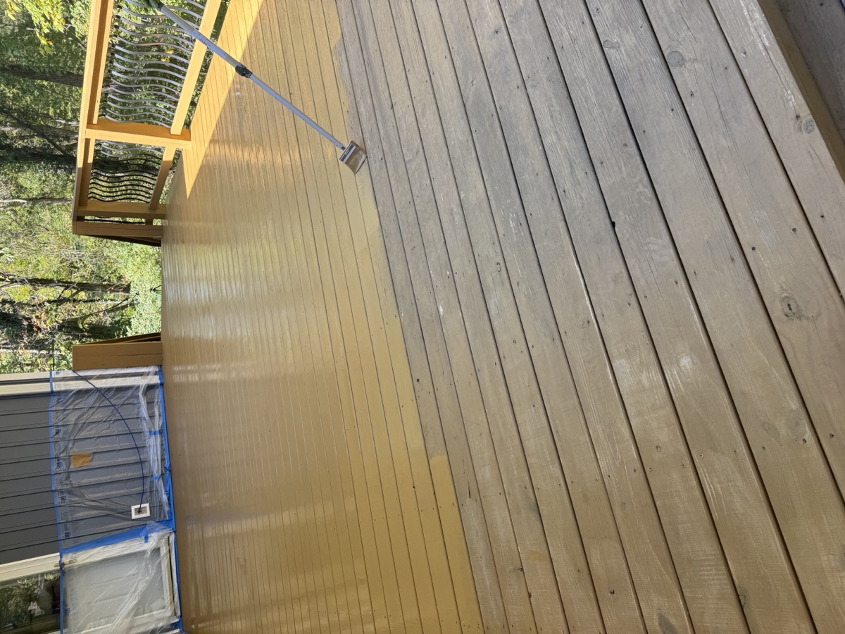 Deck staining project by Rock's Painting in the Tri-Cities