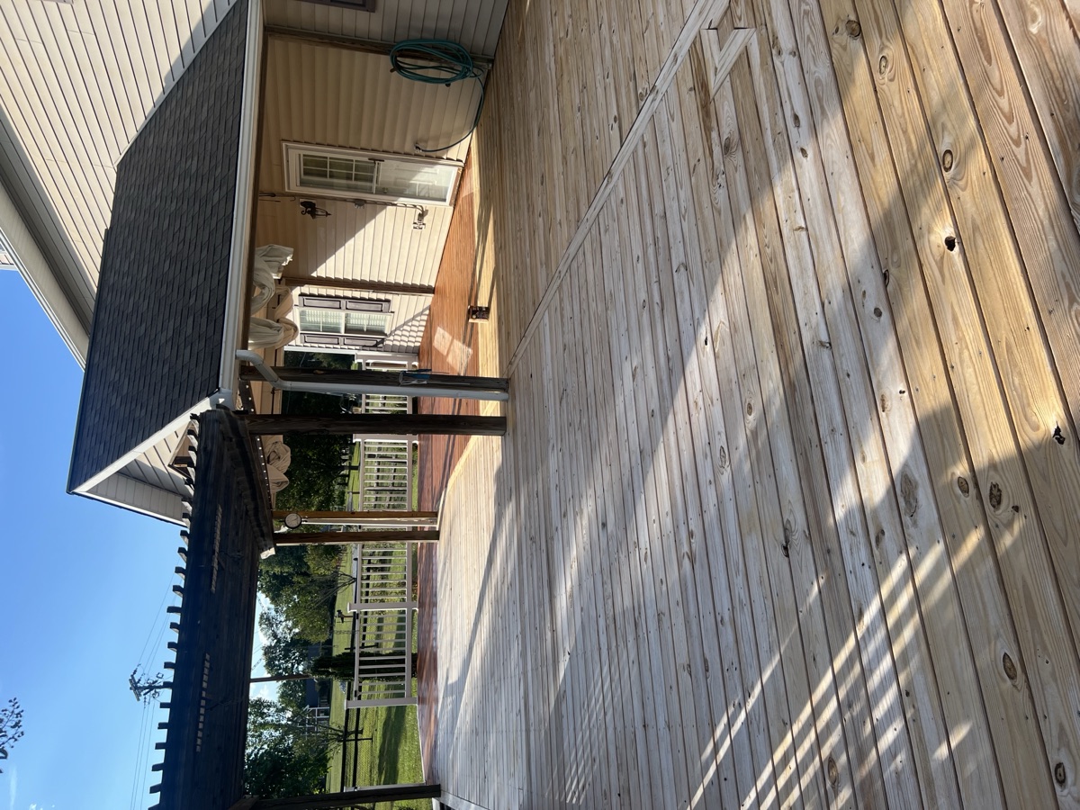 Deck staining project by Rock's Painting in the Tri-Cities